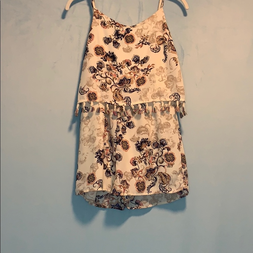 White Floral Romper